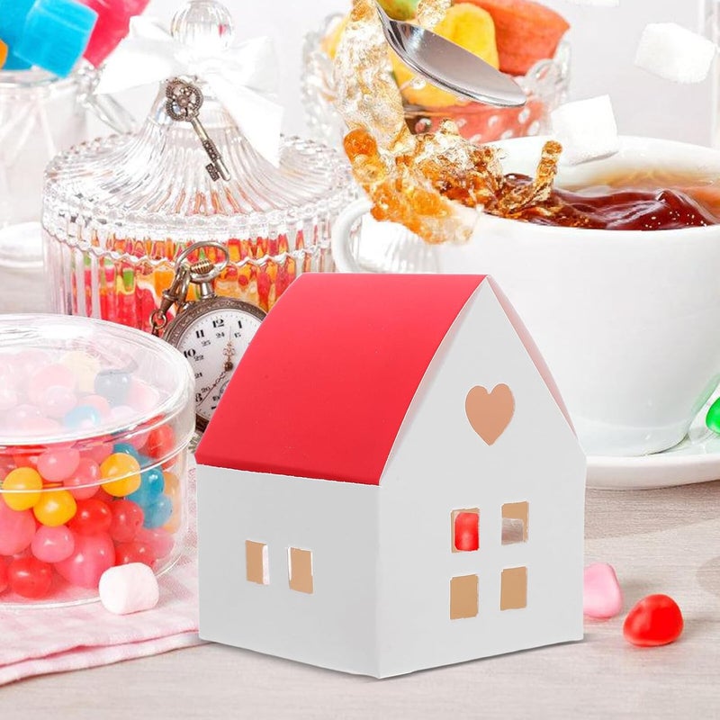 KICHOUSE 20pcs House Shaped Candy Boxes Paper Favor Boxes for Party Wedding Packaging Holiday Treat Cardboard - Image 5