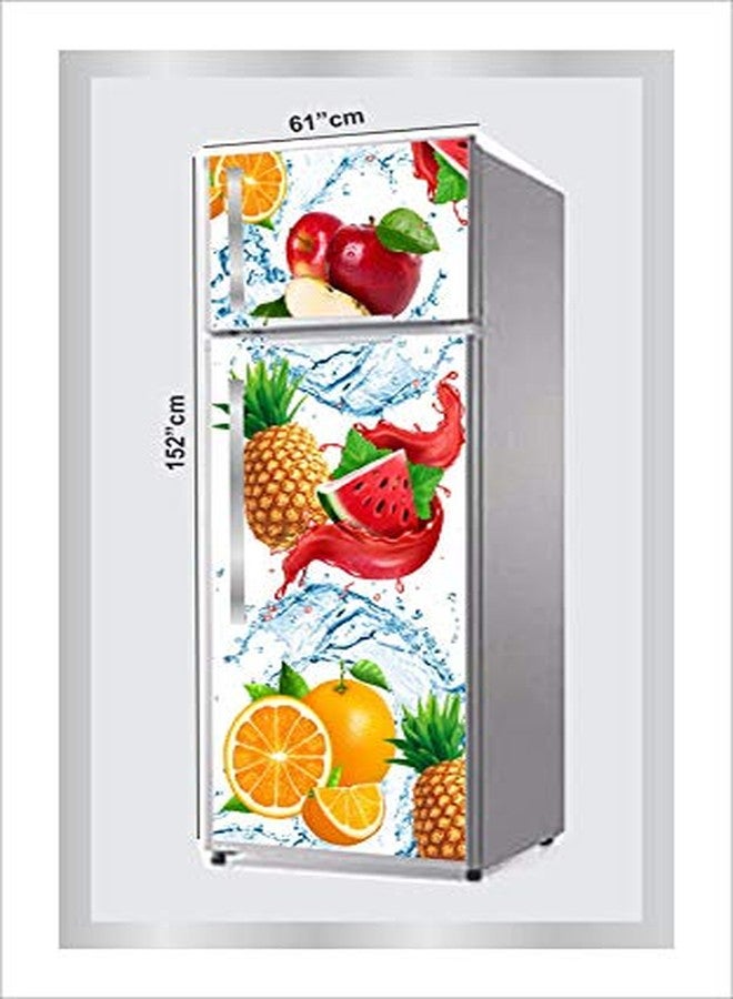 RUBY Decor RubyDecor Vinyl Fridge Sticker | Fridge Door Stickers | Double Door Fridge Stickers | Refrigerators Sticker | Fridge Wrap | Fridge Wallpaper Double Door Waterproof 161x52 cm PVC Vinyl Kitchen Decor - Image 2
