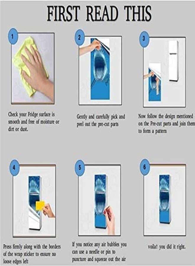 RUBY Decor RubyDecor Vinyl Fridge Sticker | Fridge Door Stickers | Double Door Fridge Stickers | Refrigerators Sticker | Fridge Wrap | Fridge Wallpaper Double Door Waterproof 161x52 cm PVC Vinyl Kitchen Decor - Image 5