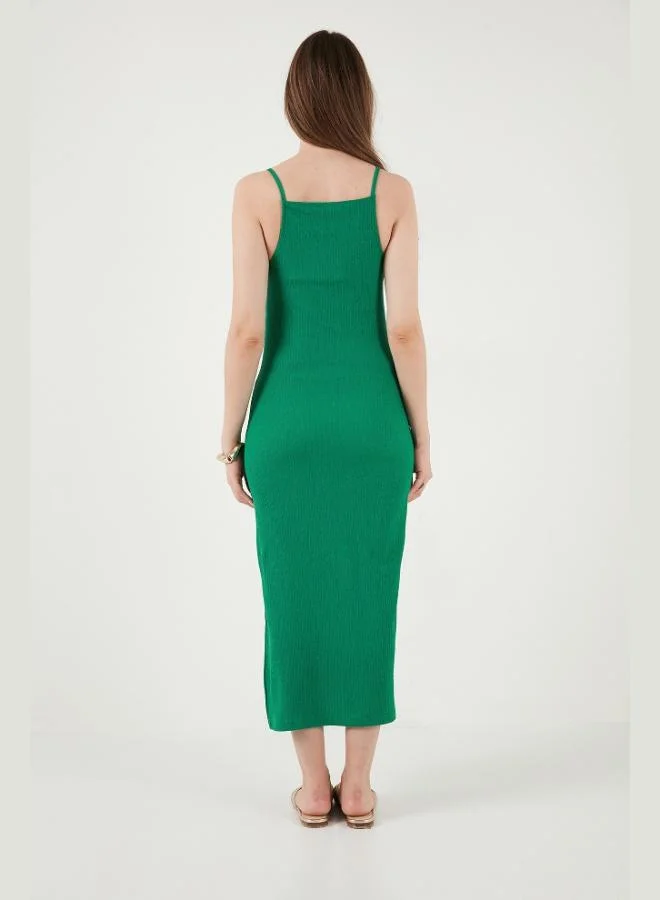 Lela  Lela Strappy Fitted Midi Dress with Slit for Women DRESS 5865573 for Women | Best Price UAE