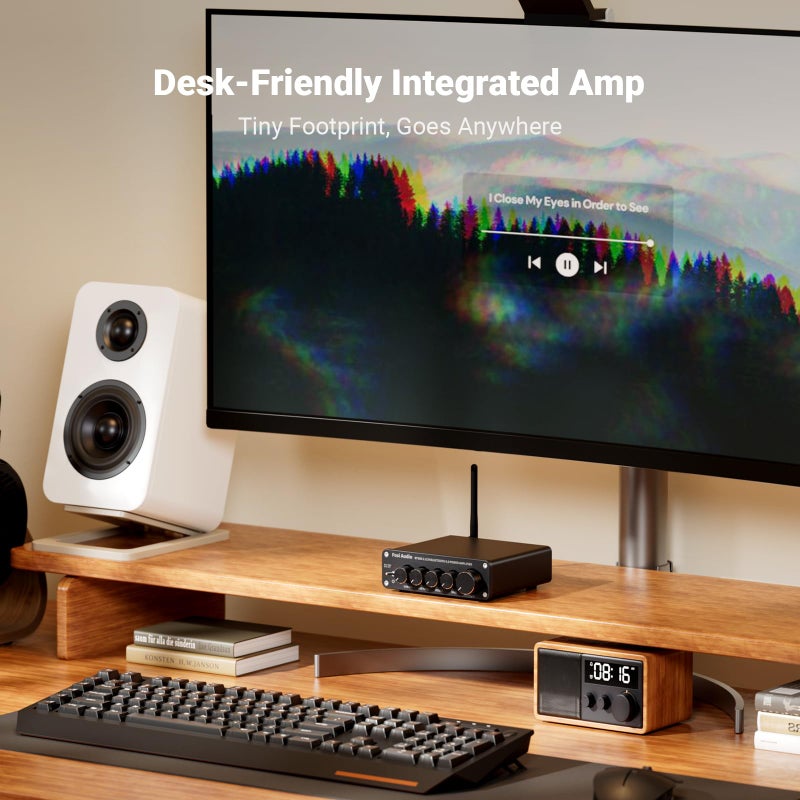 Fosi Audio BT30D Bluetooth 5.0 Stereo Audio Receiver Amplifier 2.1 Channel Mini Hi-Fi Class D Integrated Amp 50 Watt x2+100 Watt for Home Outdoor Passive Speakers/Subwoofer Powered Subwoofer - Image 2