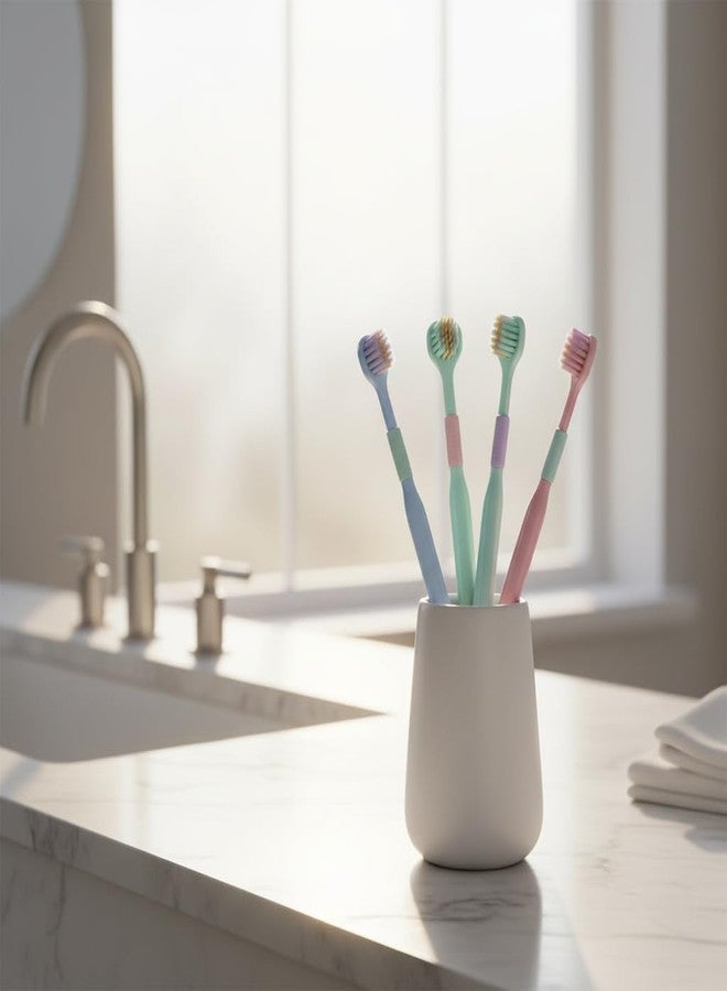 SelHeng 4 Pcs 3-Sided Toothbrush, Soft Bristle Toothbrush for Comprehensive Care of Teeth and Gums, Oral Care for Adults and Youth (Blue, Green, Pink, Purple) - Image 3
