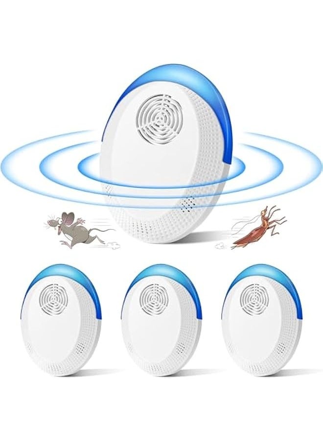 Generic Ultrasonic Pest Repeller, 4 Pcs Electronic Insect Repellent Plug in for Pest Control Rat, Spider, Mosquitoes, Mouse, Cockroach, Bugs Repeller for Indoor, Living Room, Garage, Office, Hotel  - Image 1