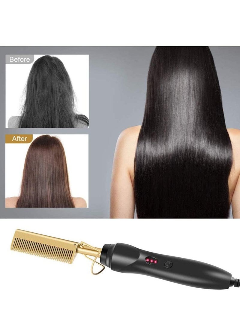 2 in 1 Hot Comb Straightener Electric Hair Straightener Hair Curler Wet Dry Use Hair Flat Irons Hot Heating Comb For Hair - Image 3