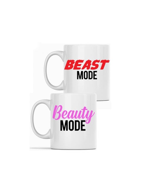 "Embracing Duality: A Fun 'Beast Mode and Beauty Mode' Mug Set Celebrating Strength and Elegance in Every Moment"
