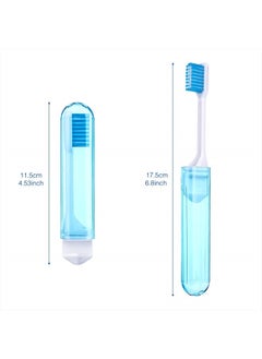 Patelai Travel Toothbrush Bulk Folding Mini Toothbrush with Toothbrush Case Soft Potable Travel Size Toothbrush Individually Wrapped Small Toothbrush for Travel Camping School(Bright Color, 4 Pieces)  - Image 2