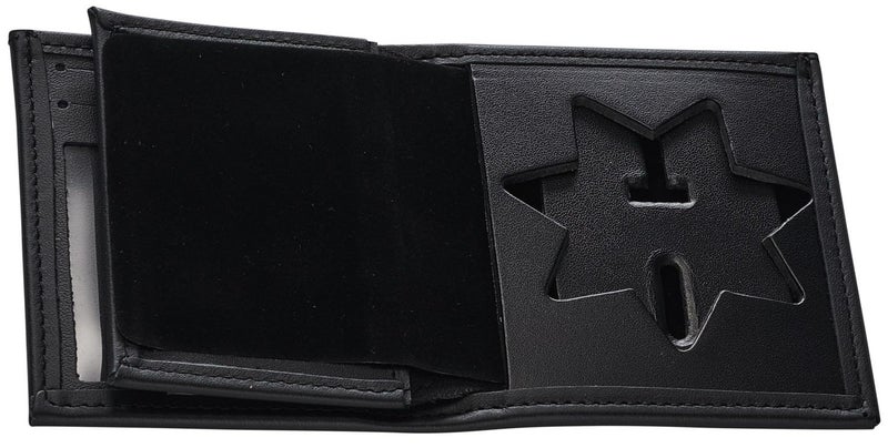 Perfect Fit Shield Wallets Arizona 7 Point Star San Francisco Corrections Style Badge and ID Case BiFold Hidden Badge Wallet Cutout PF382 Black Leather - Image 2