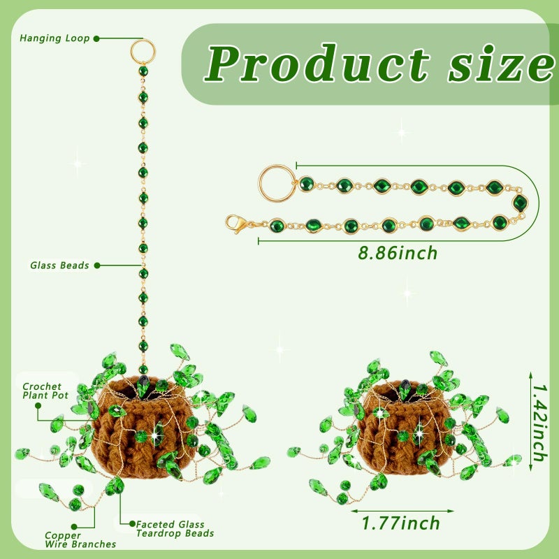 FOGWOWO Beaded Plant Kit Suncatcher Succulent Beaded Succulent Gifts for Plant Lovers,Plant Sun Catcher for Window Hanging with Chain,Bead Plants Crystal Sun Catchers Indoor Window Home Garden Decor - Image 5