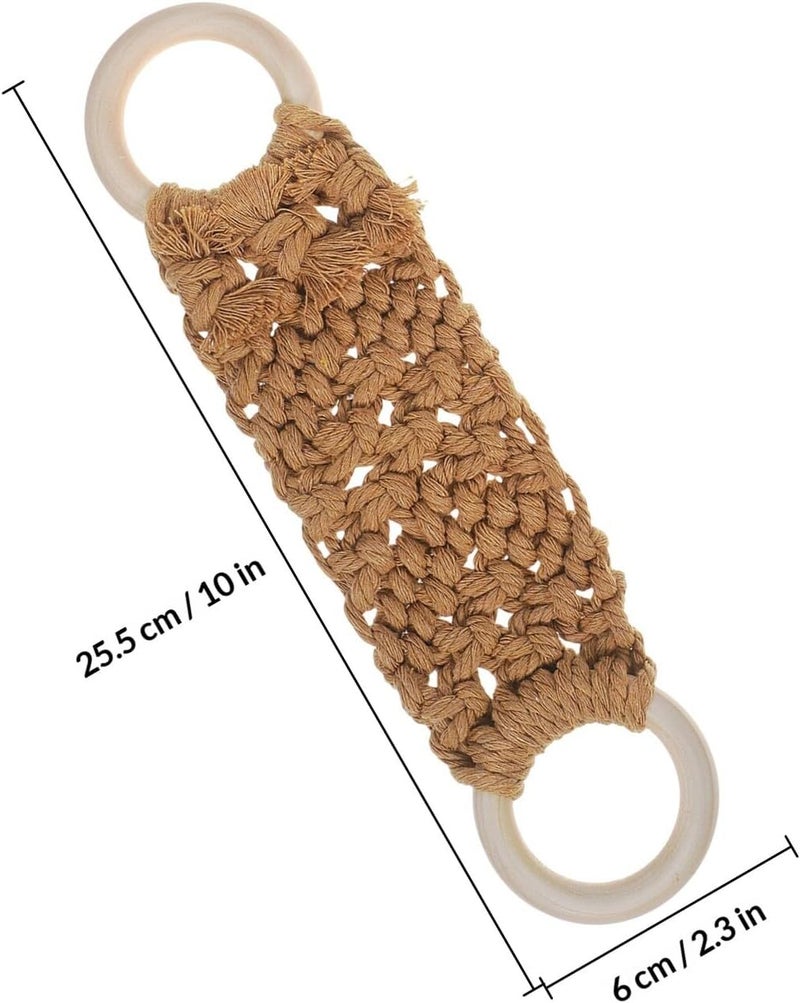 UKCOCO Handmade Crochet Towel Rings Macrame Dish Towel Holder Nordic Style 3pcs White Gray Light Brown for Kitchen and Bathroom Hanging - Image 2