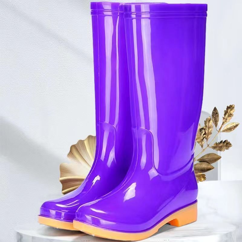 High-Top Tendon Fleece-Lined Cotton Rain Boots, Rain Boots, Waterproof Shoes, Rubber Shoes, Overshoes, Water Boots - Image 5