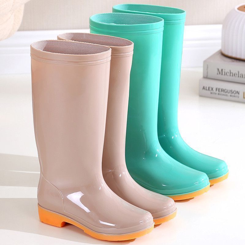 High-Top Tendon Fleece-Lined Cotton Rain Boots, Rain Boots, Waterproof Shoes, Rubber Shoes, Overshoes, Water Boots - Image 3