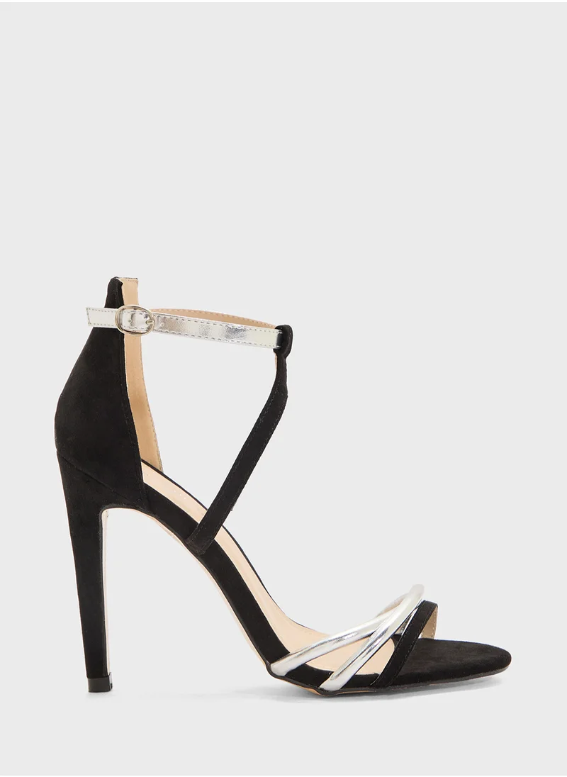 ايلا High Heel Sandal With Metallic Straps
