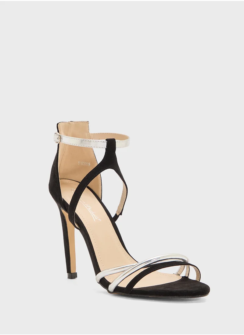 ايلا High Heel Sandal With Metallic Straps