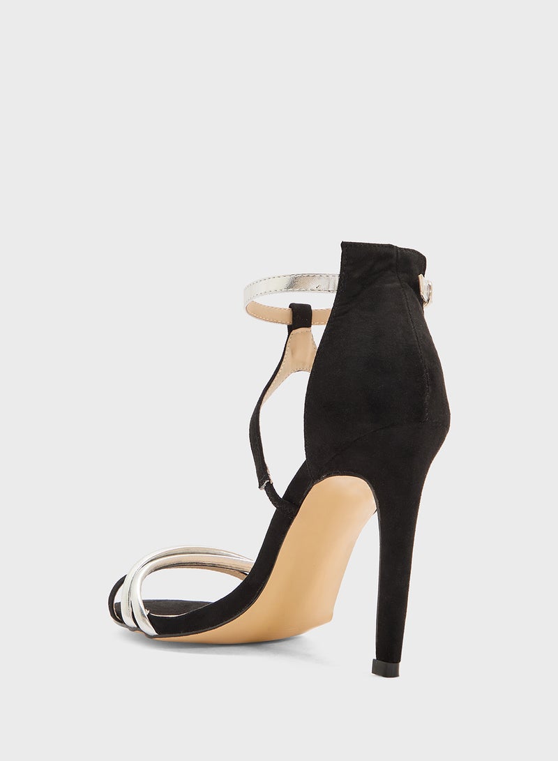 Anne Michelle High Heel Sandal With Metallic Straps  - Image 3