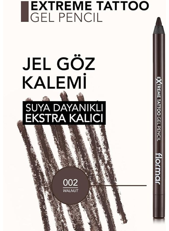 flormar Extreme Tattoo Gel Eye Pencil 002 Walnut - Image 4