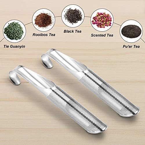 Supvox® 2Pcs Tea Infuser 304 Stainless Steel Tea Infuser Tea Strainer with Hook Tea Filter for Loose Tea, Chamomile, Green Tea Loose Leaves Fine Mesh Strainer for Teapots, Cups, Mugs, 14cm - Image 3