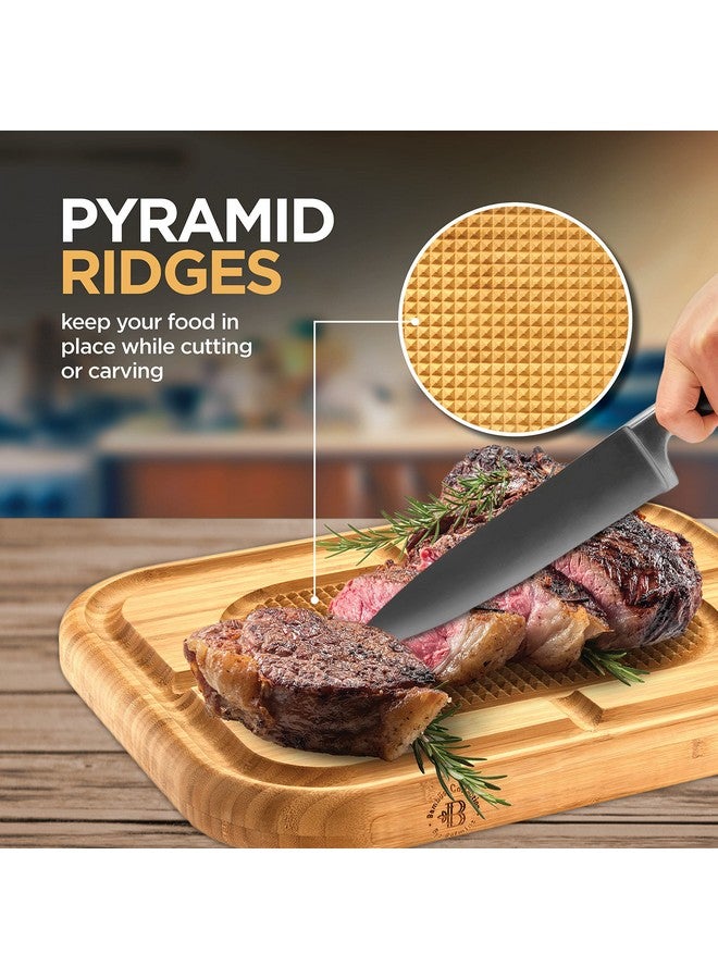 Bambüsi Meat Cutting Board - Heavy Duty Chopping Block & Steak Carving Board - Bamboo Wood Reversible Serving Tray with Juice Groove & Spikes, Stabilizes Meat While Carving - Mothers Day Gifts for Him - Image 5