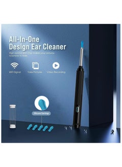 Hihonor Ear Wax Removal Tool Camera Kit, Wi-Fi Visible Wax Elimination Spoon, Wireless Ear Wax Remover with 1080P HD Endoscope and 9 Soft Silicone Ear Scoops, 9 Wax Elimination Spoon,for iPhone, iPad, Android Phones, Black  - Image 3