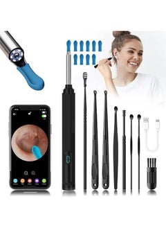 Hihonor Ear Wax Removal Tool Camera Kit, Wi-Fi Visible Wax Elimination Spoon, Wireless Ear Wax Remover with 1080P HD Endoscope and 9 Soft Silicone Ear Scoops, 9 Wax Elimination Spoon,for iPhone, iPad, Android Phones, Black  - Image 1