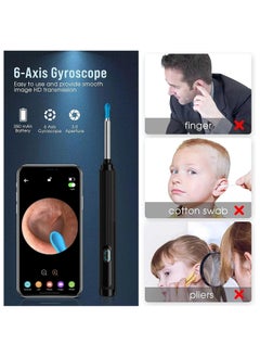 Hihonor Ear Wax Removal Tool Camera Kit, Wi-Fi Visible Wax Elimination Spoon, Wireless Ear Wax Remover with 1080P HD Endoscope and 9 Soft Silicone Ear Scoops, 9 Wax Elimination Spoon,for iPhone, iPad, Android Phones, Black  - Image 5