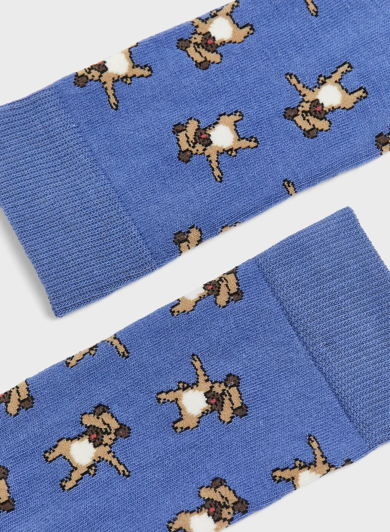 اتش اند ام Patterned Crew Socks