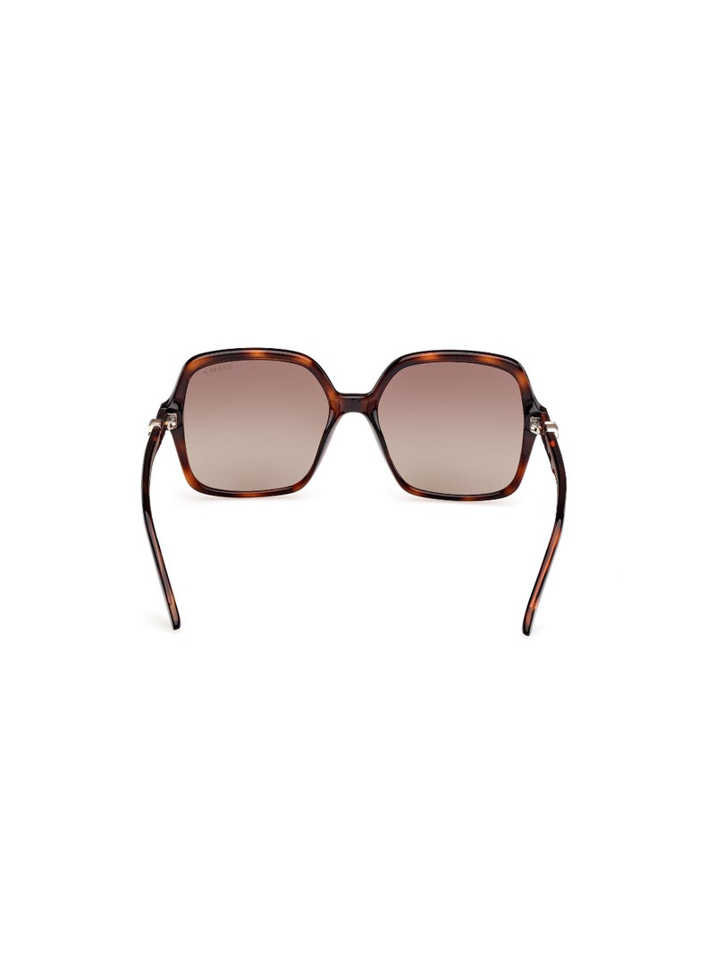 GUESS FULL RIM FEMALE SQUARE BROWN INJECTED SUNGLASSES - Image 4