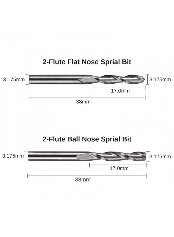 Genmitsu 40pcs End Mills CNC Router Bits, 1/8" Shank CNC Cutter Milling Carving Bit Set Including 2-Flute Flat Nose & Ball Nose, Nano Blue Coat & Titanium Coat, MC40A - Image 2