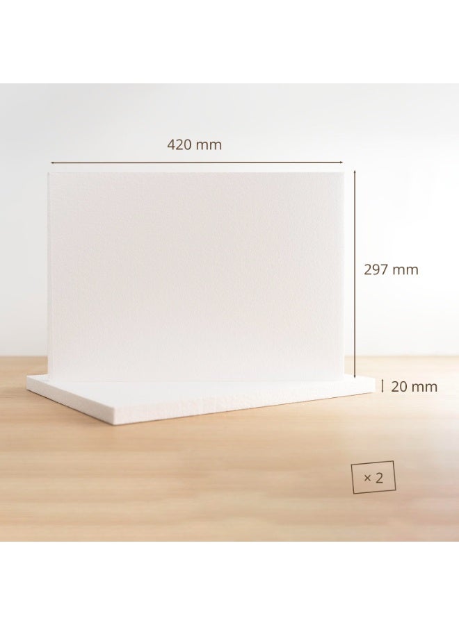 كرافت ماجيك ألواح بوليسترين مقاس A3 (297 × 420 × 20 مم) - عبوة من لوحين من الفوم الأبيض للأعمال الفنية والحرف اليدوية وصناعة النماذج ومشاريع الأعمال اليدوية الإبداعية. - Image 3