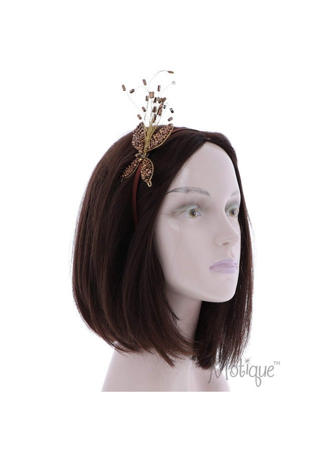 Motique Accessories Elegant Sequin Beaded Butterfly Headband For Girls And Womengold - Image 3