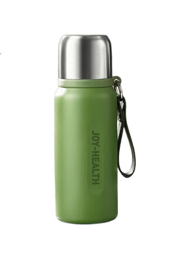 Joyoung Insulated Mug For Men, 316L Stainless Steel Large Capacity All-Steel Water Bottle, Student Portable Outdoor Cup, Wv602 Green 800Ml - Image 1