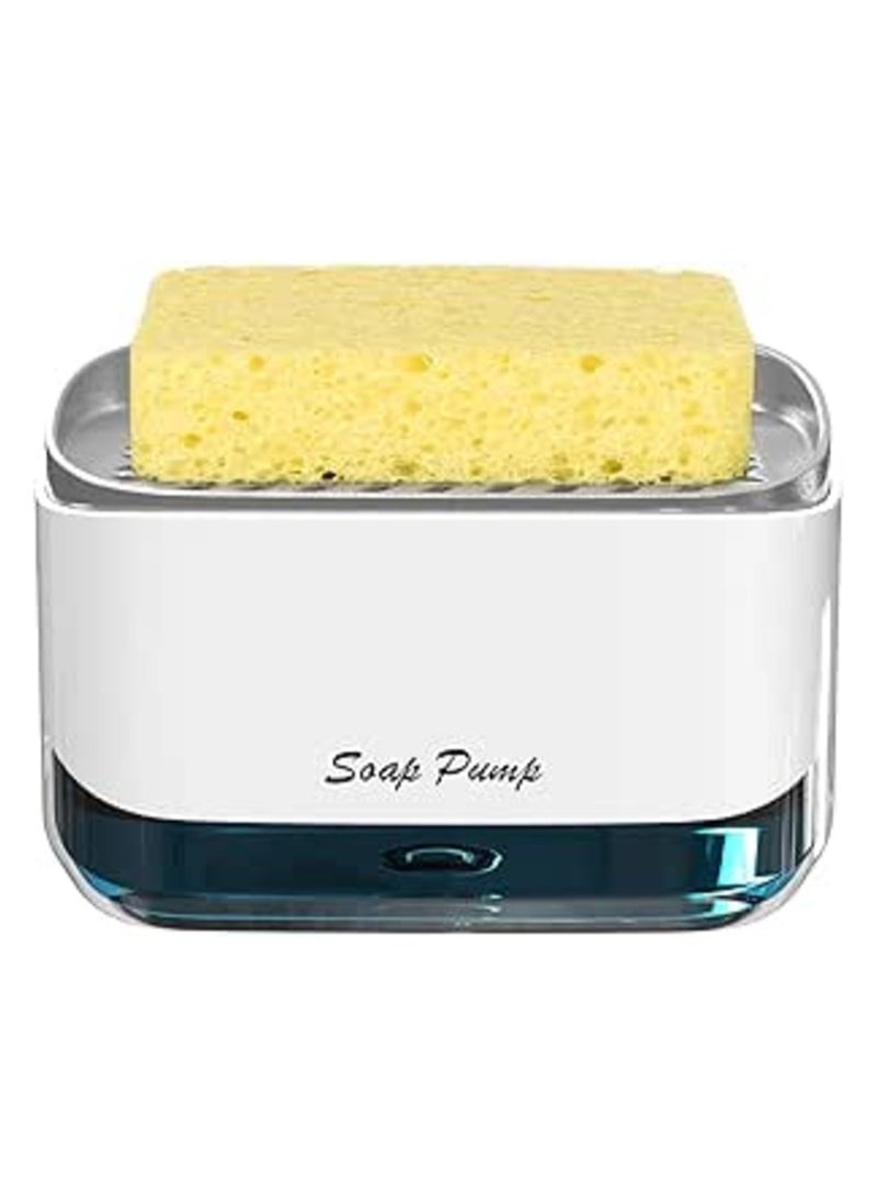 Dish Soap Dispenser with Sponge Holder, 2-in-1 Countertop Soap Pump Dispenser, for Kitchen Sink Dishwashing - Image 1