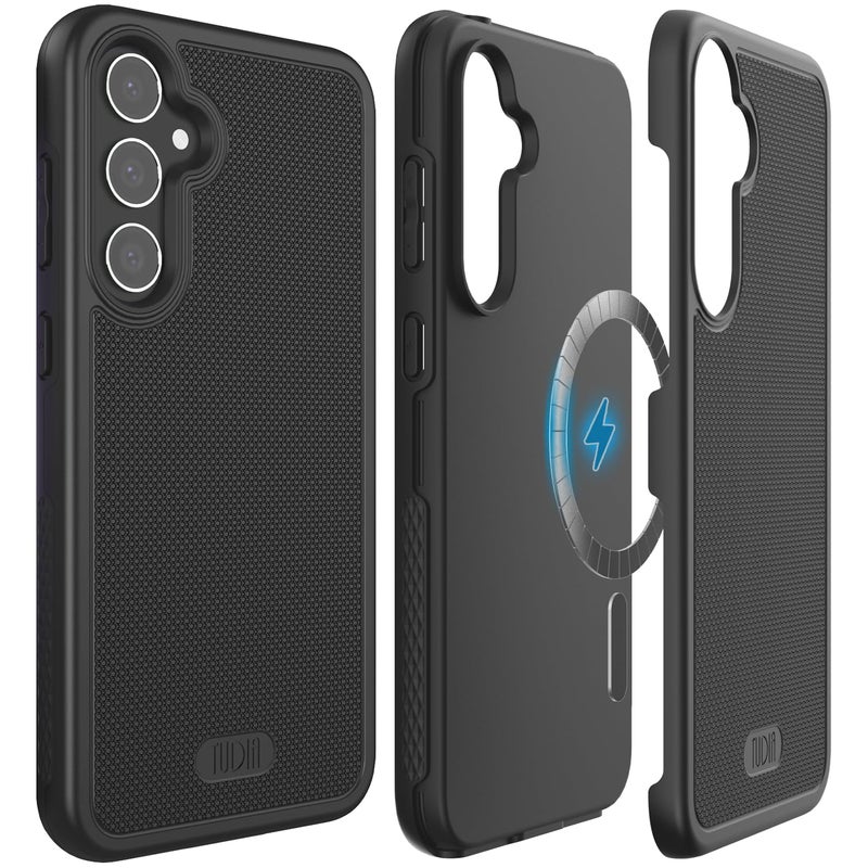 TUDIA MergeGrip Magsafe Compatible Phone Case for Samsung Galaxy S23 FE 2023 Dual Layer Shockproof Military Grade NonSlip Heavy Duty Protective Phone Case with Wireless Charging Matte Black - Image 2