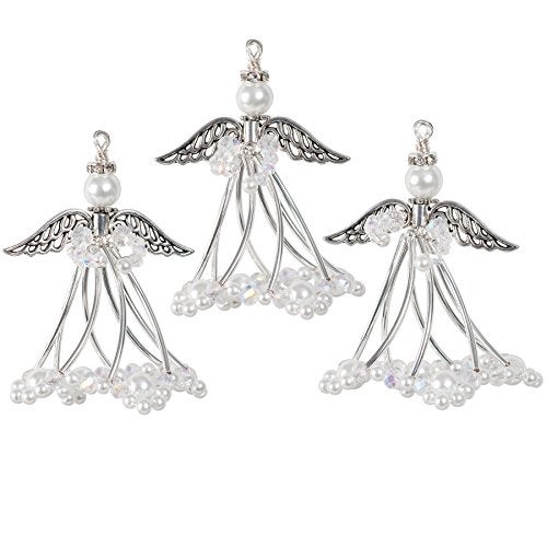 Solid Oak Silvery Angels Ornament Kit, Silver - Image 1