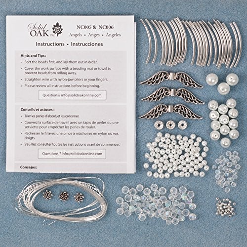 Solid Oak Silvery Angels Ornament Kit, Silver - Image 3
