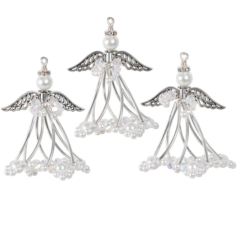 Solid Oak Silvery Angels Ornament Kit, Silver - Image 4