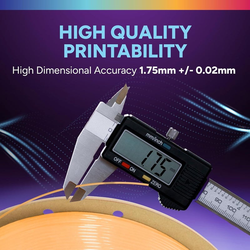 OVERTURE TPU High Speed Filament 1.75mm Flexible Roll, 95A Soft 3D Printer Filament, 1kg Spool (2.2 lbs), Fit Most FDM Printer (HS TPU Luminous Orange) - Image 5