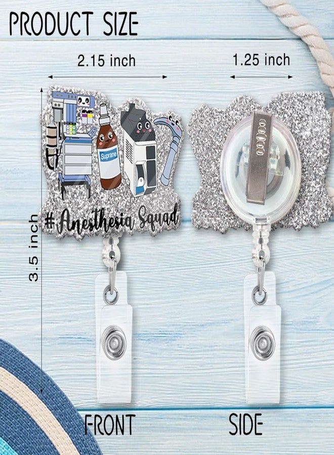 ZBBFSCSB Anesthesia Squad Fun Glitter Badge Scroll Retractable, Cute Badge Holder for Anesthesiologists, Christmas Birthday Graduation Gift for Doctors Nurses ICU MD Anesthesiologist Assistant - Image 2