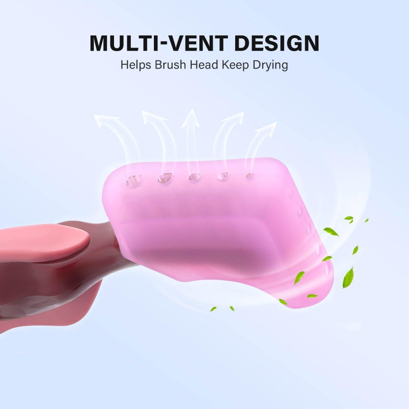 Anbbas 2pcs Soft Silicone Denture Brush Cover Fit Most Denture Toothbrushes(Pink) - Image 2