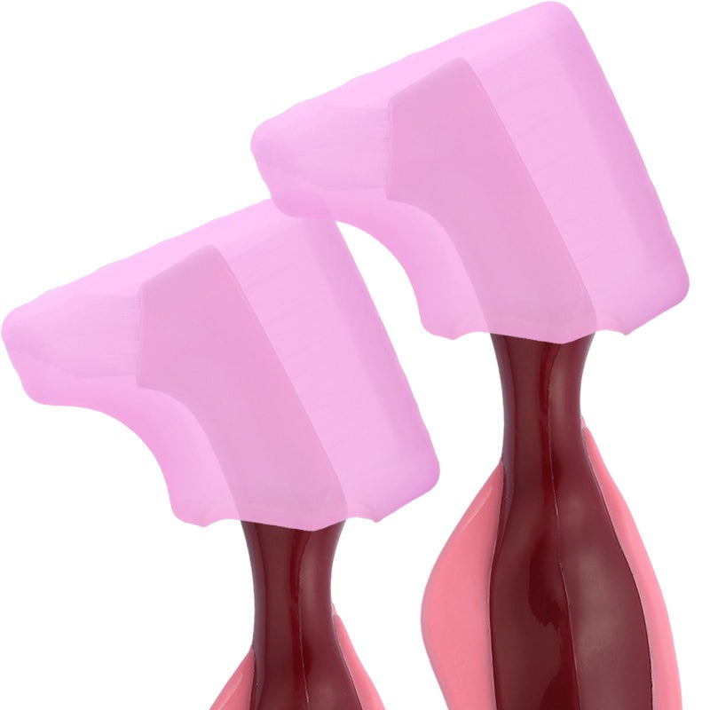 Anbbas 2pcs Soft Silicone Denture Brush Cover Fit Most Denture Toothbrushes(Pink) - Image 1