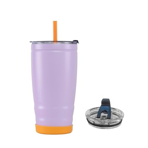 Headway by rabitat REO Insulated Stainless Steel Tumbler 500 ml | Double Wall Vacuum Travel Mug | Hot & Cold | Flip-Open Straw Sipper | Leak Proof Flask for Office, Gym, Travel | Lavender Haze - Image 1