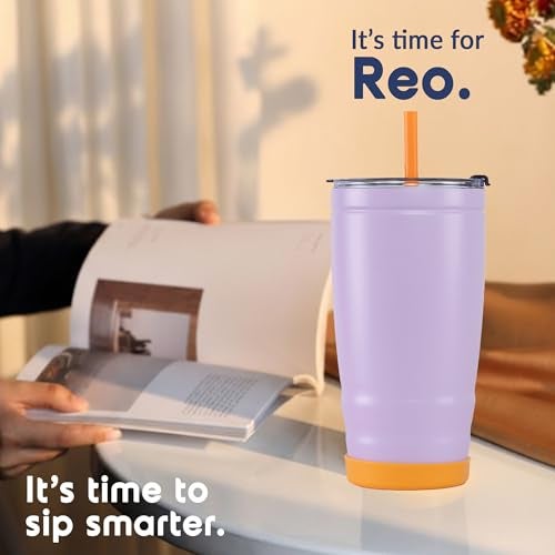 Headway by rabitat REO Insulated Stainless Steel Tumbler 500 ml | Double Wall Vacuum Travel Mug | Hot & Cold | Flip-Open Straw Sipper | Leak Proof Flask for Office, Gym, Travel | Lavender Haze - Image 2