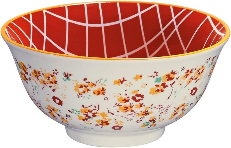 Cilio Amici Decorated Porcelain Bowl 17 Ounce Capacity 6 D x 275 H Set of 6 Flowers Pattern - Image 1