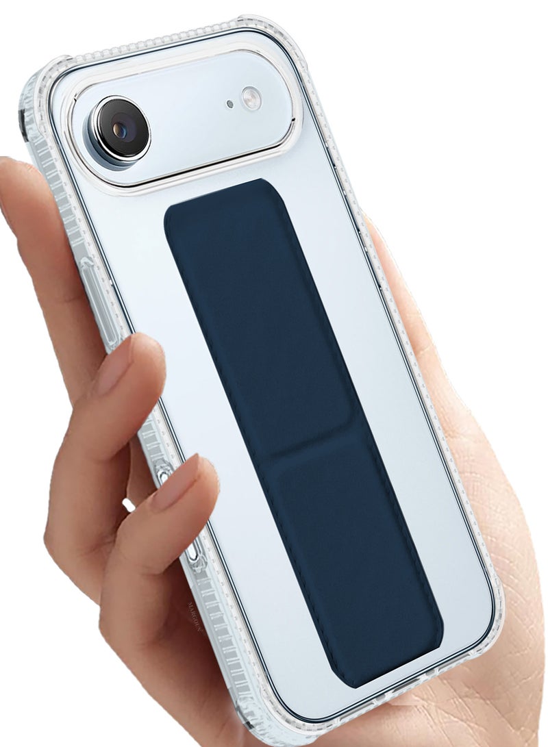 CATANES Finger Grip Clear Case Cover for iPhone 17 Air- Kickstand Car Magnetic Holder Multi-function Protective Two-in-one Case - Dark Blue - Image 3