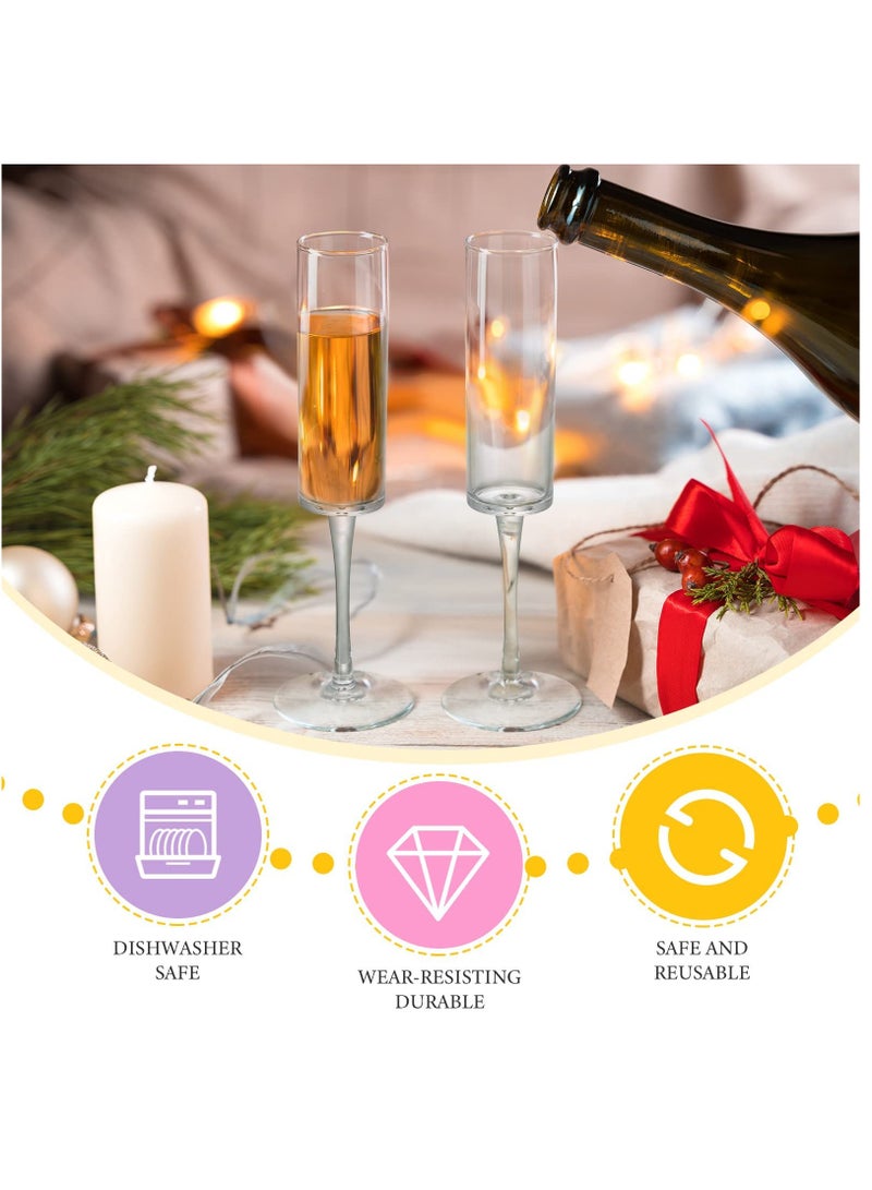 KASTWAVE Drink Flutes Goblets, Disposable Plastic Acrylic Drinkware Reusable Toasting Goblets Crystal Cups for Party Wedding Birthday Anniversary and Catered Events 8 Pieces - Image 3