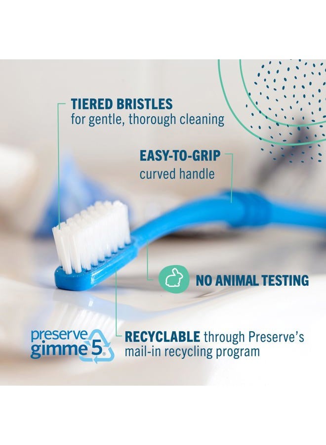 Preserve Eco Friendly Adult Toothbrushes, Made in The USA from Recycled Plastic, Lightweight Paper Packaging, Ultra Soft Bristles, Colors Vary, 3 Count - Image 3
