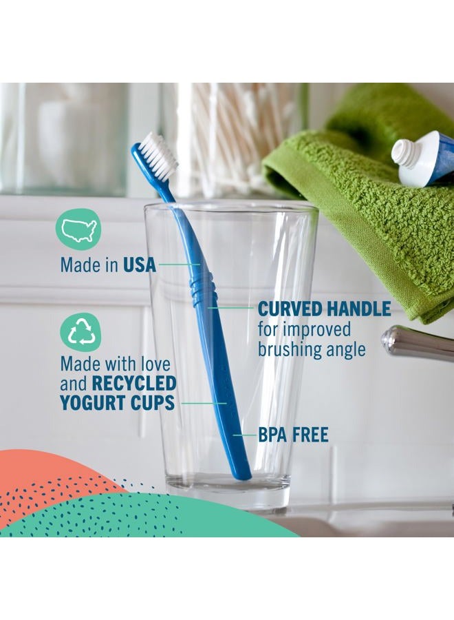 Preserve Eco Friendly Adult Toothbrushes, Made in The USA from Recycled Plastic, Lightweight Paper Packaging, Ultra Soft Bristles, Colors Vary, 3 Count - Image 5