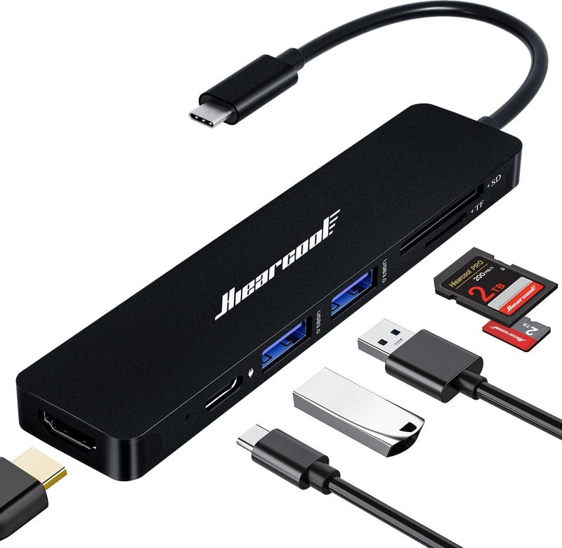 Hiearcool USB C Hub, USBC Hub Multi-Port Adapter for MacBook Pro/Air M1 M2, 4K HDMI USB-C Dock Dongle for iPad and Other Type C Devices - Image 1
