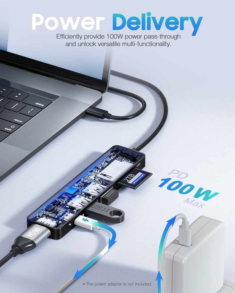 Hiearcool USB C Hub, USBC Hub Multi-Port Adapter for MacBook Pro/Air M1 M2, 4K HDMI USB-C Dock Dongle for iPad and Other Type C Devices - Image 3