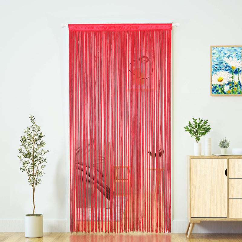 Doorways String Curtain Door CurtainsBedroom Decor Kitchen Closet Living Room Laundry Fringe Hallway Tassel Screen Room Divider Boho Hippie Hanging for Wedding Party 39x79 inch100200cmWineRed