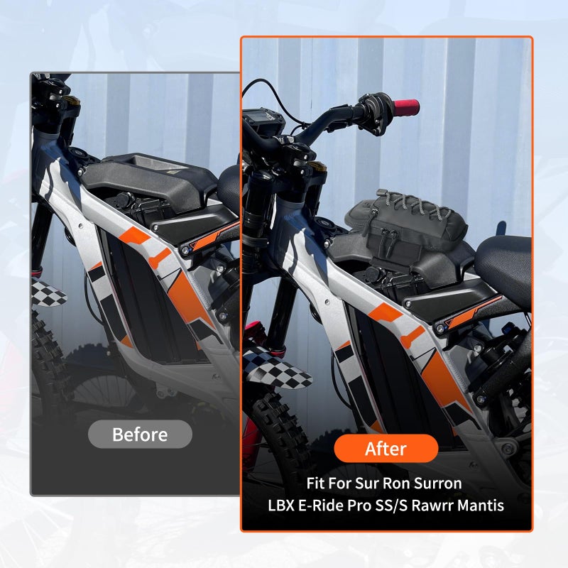 RIDLOG Motorcycle Bag for SurRon Light Bee X/S Electric Dirt Bike Front Frame Bag for Sur Ron Segway X160/X260 Talaria Sting MX3 R/MX4 Waterproof Storage Bag for E Ride Pro ID Phone Earphone (Black) - Image 5
